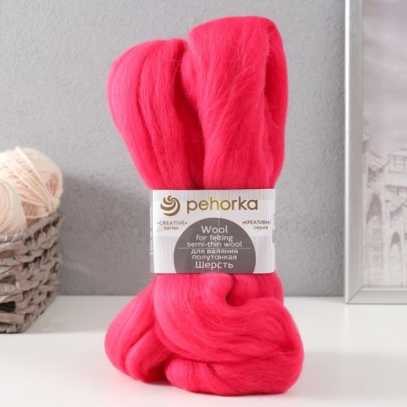 Fasting wool 100% half-toned wool 50g (158 pinkalin)