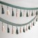 Braid with beads, 13 cm, 5 ± 0.5 m, emerald/beige color