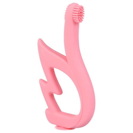 Silicone teether "swan", pink color, crush me-5