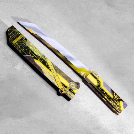 Wooden souvenir "Tanto knife", in a scabbard, yellow