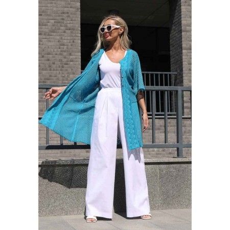 Cardigan female, size 44, blue color-7