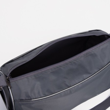 Sports bag on a zipper, adjustable belt, gray color-2