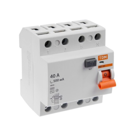 RCD TDM VD1-63, 4P, 40 A, 500MA, SQ0203-0098