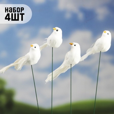 Plug "bird pigeon" 3x5cm/15cm, set 4pcs