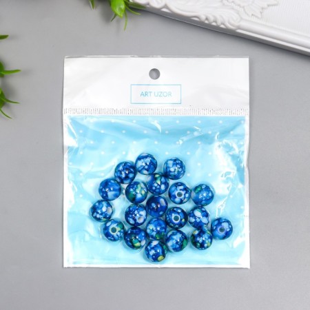 Beads for creativity plastic "Marble. Sapphire" d = 1.2 cm set 20 grams-2