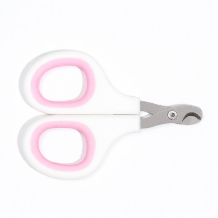 Coger scissors with soft handles, hole 8 mm, white-pink-4