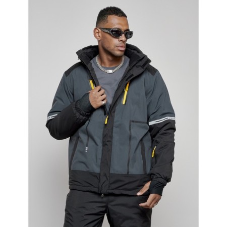 Male winter ski costume, size 48, dark gray color-5