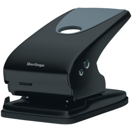 Metallic hole punch 65 sheets, Office Soft, with a ruler, black