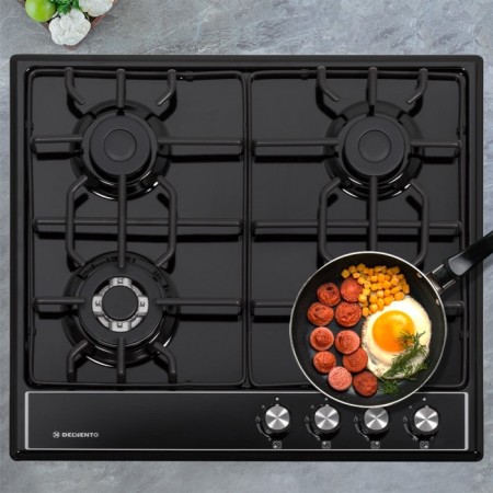 Hon surface Delvento V60V41B001, gas, 4 burners, black-4