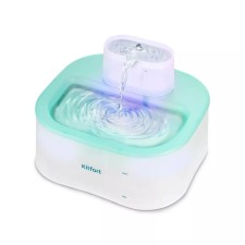 Animal fountain KitFort KT-6365, 5 W, 6 l, backlight, white and turquoise