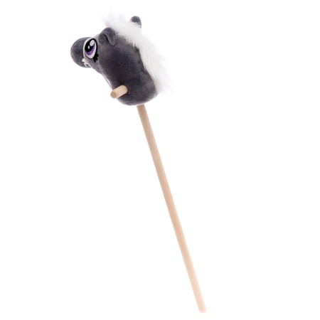 Soft toy "Horse-horseman", on a stick, mix, color gray color-7