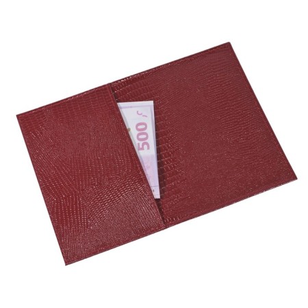 Cover for passport+pocket, b/s, size 13.6x19.5 cm, color red iguan