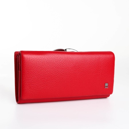 Women's wallet on magnet, red color