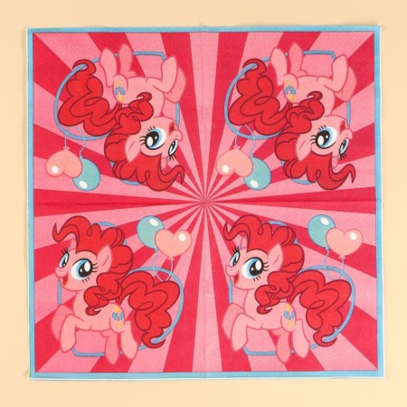 Paper napkins "Pink Pie", 33x33 cm, 20 pieces, 3 strata, my literal pony-6