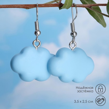 Earrings Metal "Cloud" Air, Blue Color