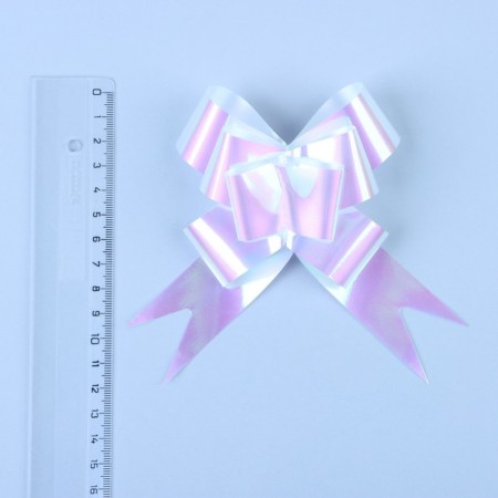 Бант-бабочка №3, перламутровый, белый-1