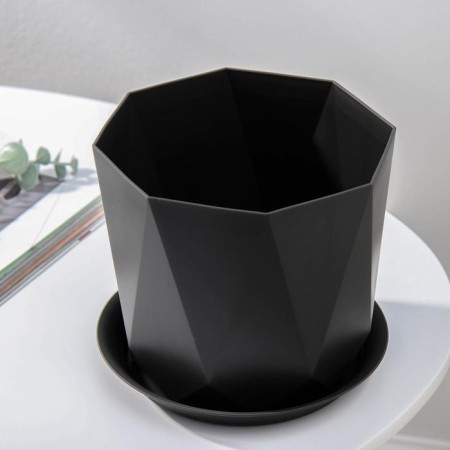Pot with the Podon "Prism", 2.6 liters, graphite color-1