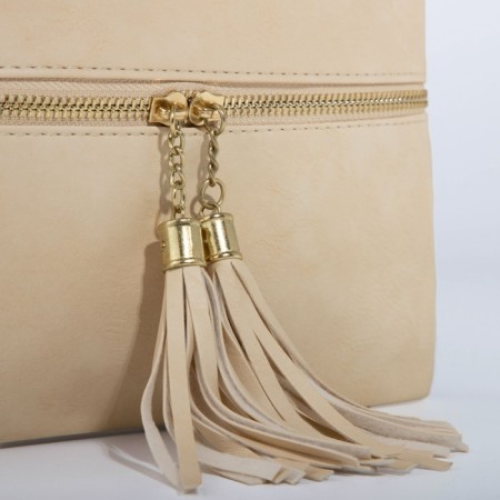 Cross-Bodi Bag on a zipper, beige color-4