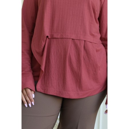 Female blouse, size 52, burgundy color-3