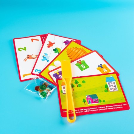 Magnetic wand with the tasks "Funny tasks", chips, cards, according to the Montessori methodology-5