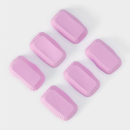 A set of baking forms “Rib. Rectangle ", silicone, 8 × 4.5 × 2.5 cm, 6 pcs, color mix-6