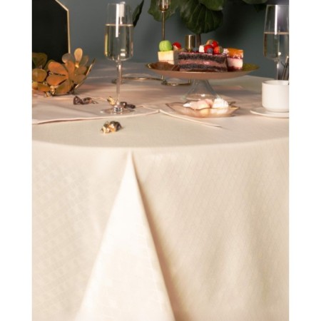 Tablecloth, size 160x160 cm, cream color-1