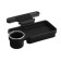 A table with a cup holder for a headrest.