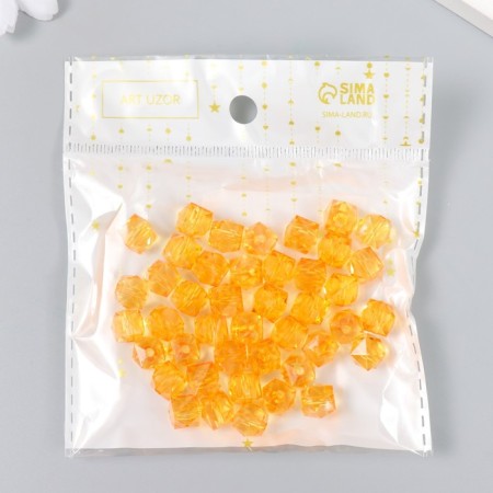 Plastic beads "Crystal multi -graphic. Amber" Transparent set of 20 g 1x1x1 cm-2