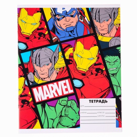 Notebook in a cage 24 sheets, 4 types of mix, cover covering cardboard, Avengers-7