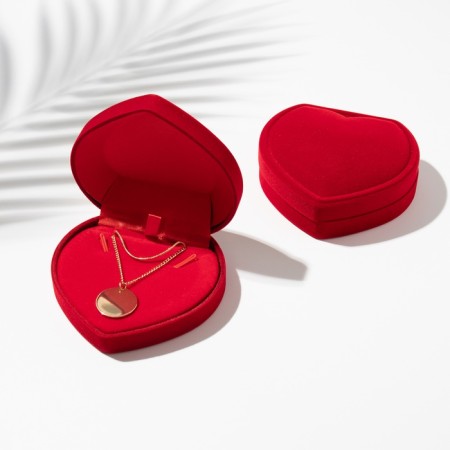 Velvet case for the set "Heart" 9 × 8.5, red color-5