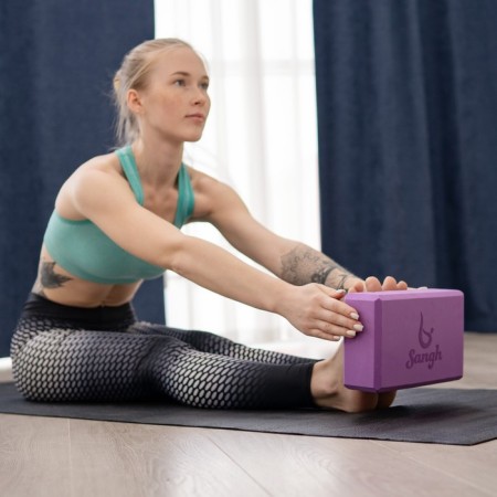 Sangh yoga block, 23x15x8 cm, purple color-7