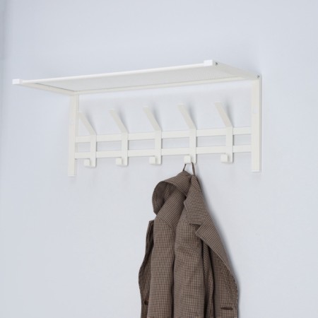 Ban with the Toronto 21 shelf, 67 × 27 × 27 cm, 5 double hooks, white color-7