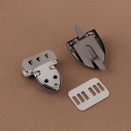 Bag's fastener, 2.7 × 3.8 cm, silver color-3