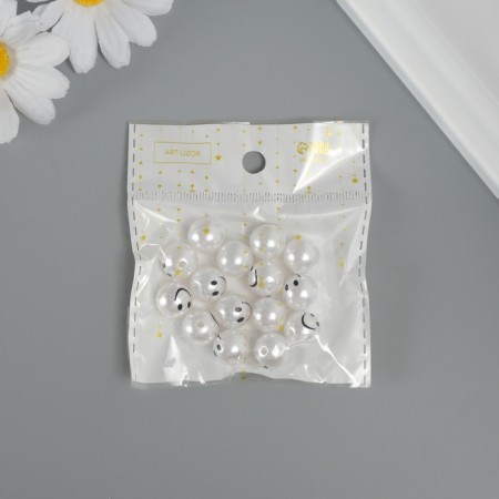 Busina for creativity plastic "Pearls - Smile" Set 15 pcs d = 1.2 cm-3
