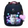 School backpack 38 x 30 x 16 cm, ergonomic back, stavia "kitten in cannons", black
