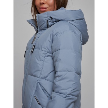 Coat insulated winter female, size 44, blue color-12