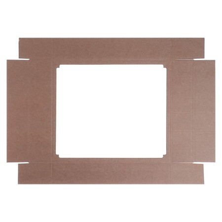 Box of a team without printing a lid is a brown with a window 37 x 32 x 7 cm-2