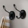 Furniture hook Cappio Vintage, two -rod, black color, 4 pcs.