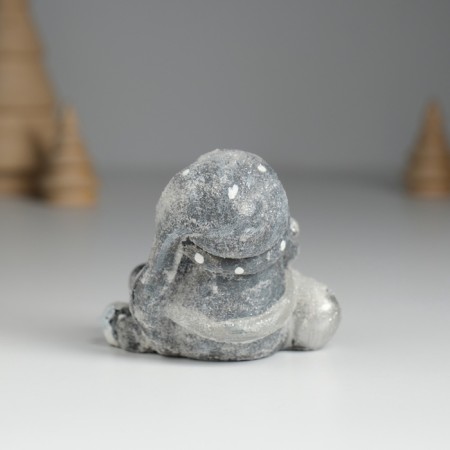 Polystone souvenir "Gnome in a gray long cap with a candy/bag" mix 6x4x5.5 cm-4