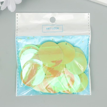 Sequins "circle" light yellow set 30 g d = 3 cm-2