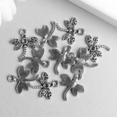 Decor metal for creativity "Dragonfly" (B72256) 1.6x1.5 cm-2