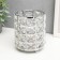 Summary metal, glass for 1 candle "Crystals and cylinder" silver 12x10x10 cm