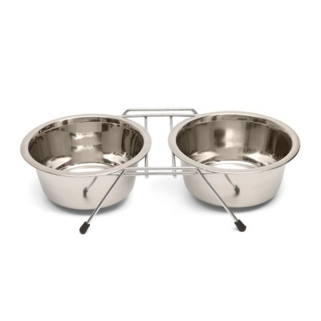 A set of 2 bowls on a stand, 2 x 900 ml-2