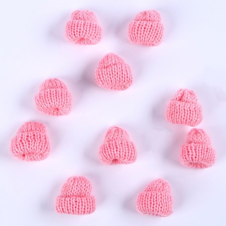 Knitted hat knitted, set 10 pcs., Pink color-1