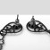 Earrings hanging "openwork" Flower waltz, black matte color, 8 cm