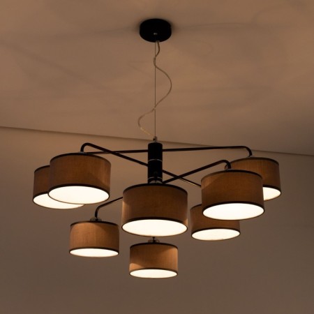 Suspended chandelier Citilux "Form" CL428281, 82x82x45 cm, 8x60W, E27, brown color-16