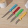 A set of kitchen knives on the stand “Rainbow”, 4 objects, blade 6.5 cm, 8.5 cm, 9.5 cm, 11.5 cm, on a stand, Mix color