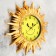 Children's wall clock "Sun", discrete move, D-44.5 cm