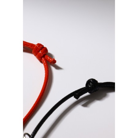 Bracelets "Demetrons" on a magnet, balls with a star, black-red color, 6 cm-4