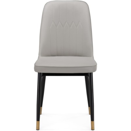 Metal frame stool Flor metal/eco -leather, black/gray 43x50x83 cm-1